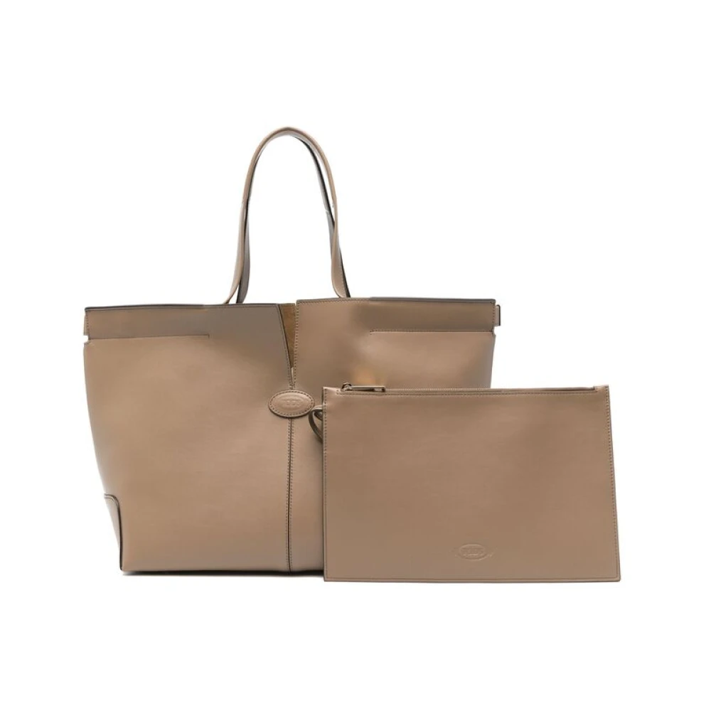 TOD'S Lichtbruine Tote Tas met Afneembare Pouch Brown Dames