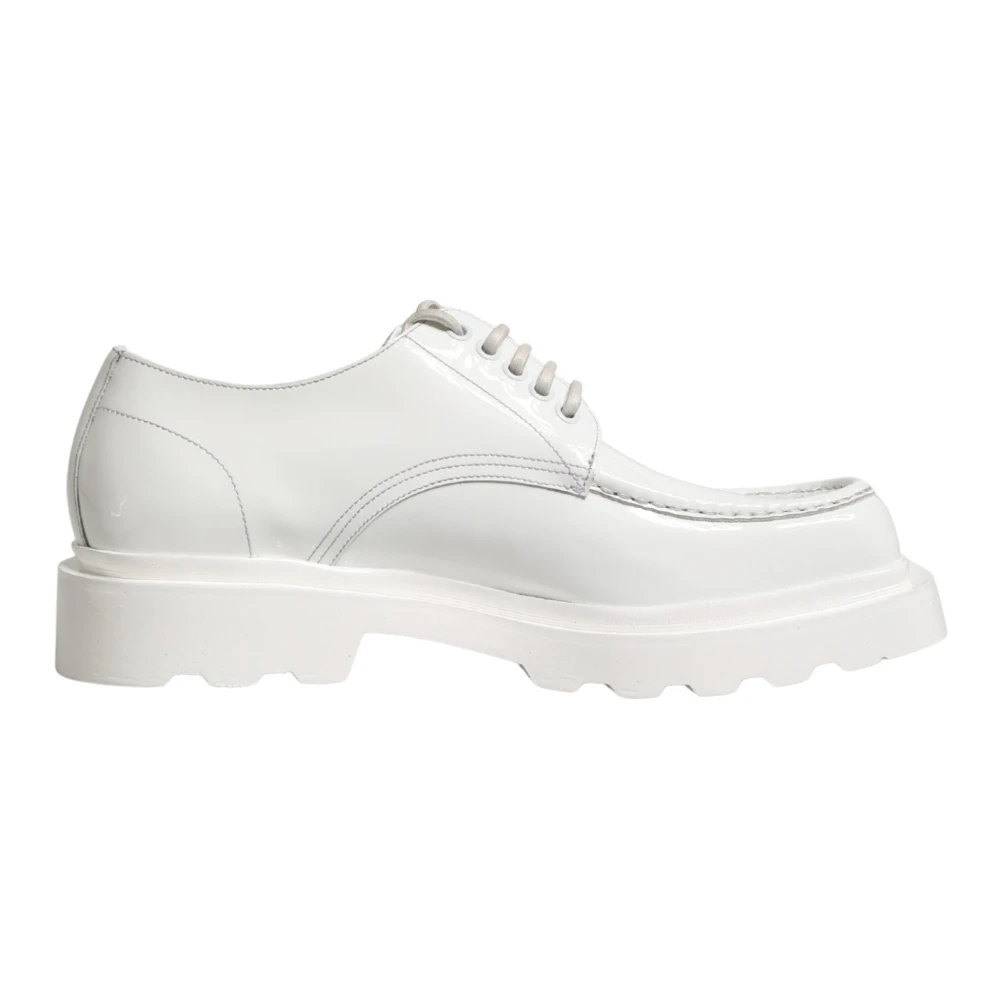 Dolce & Gabbana Men's White Derby Lace-Up Shoes