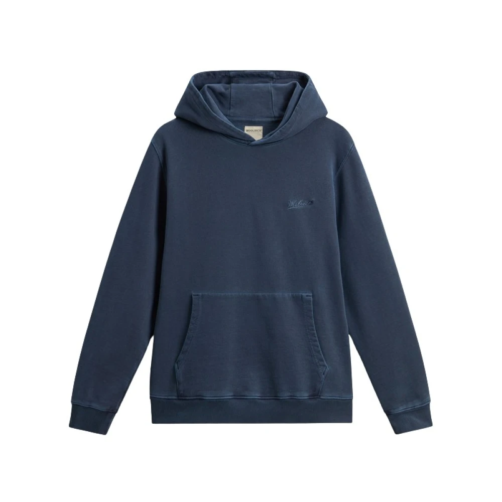 Woolrich Hoodie van katoen met geborduurd logo Blue Heren