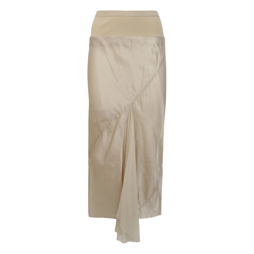 Rick Owens Women's Beige A Line Bias Skirt
