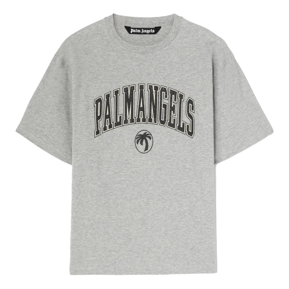 Palm Angels Grijze College Slim Tee Gray Heren