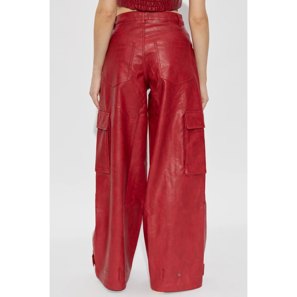 adidas Originals Nep lederen broek Red Dames