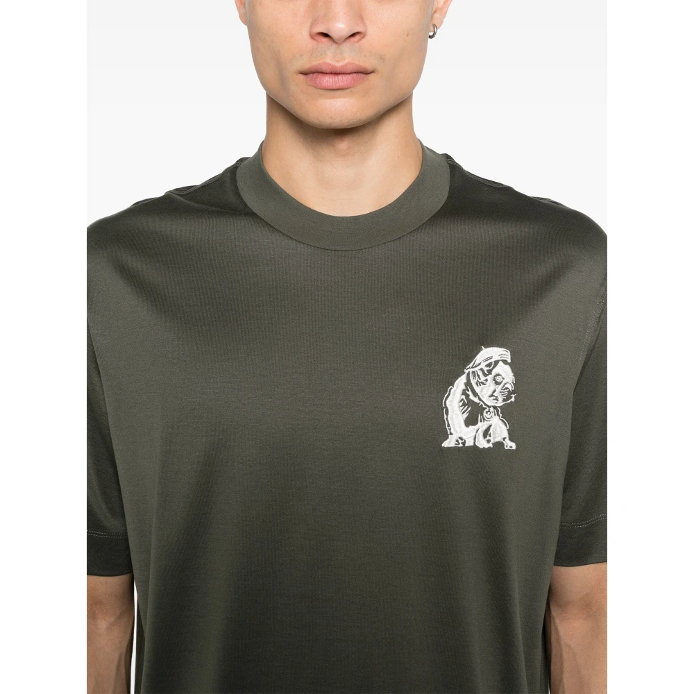 Emporio Armani Lyocell Katoenen T-shirt Green Heren