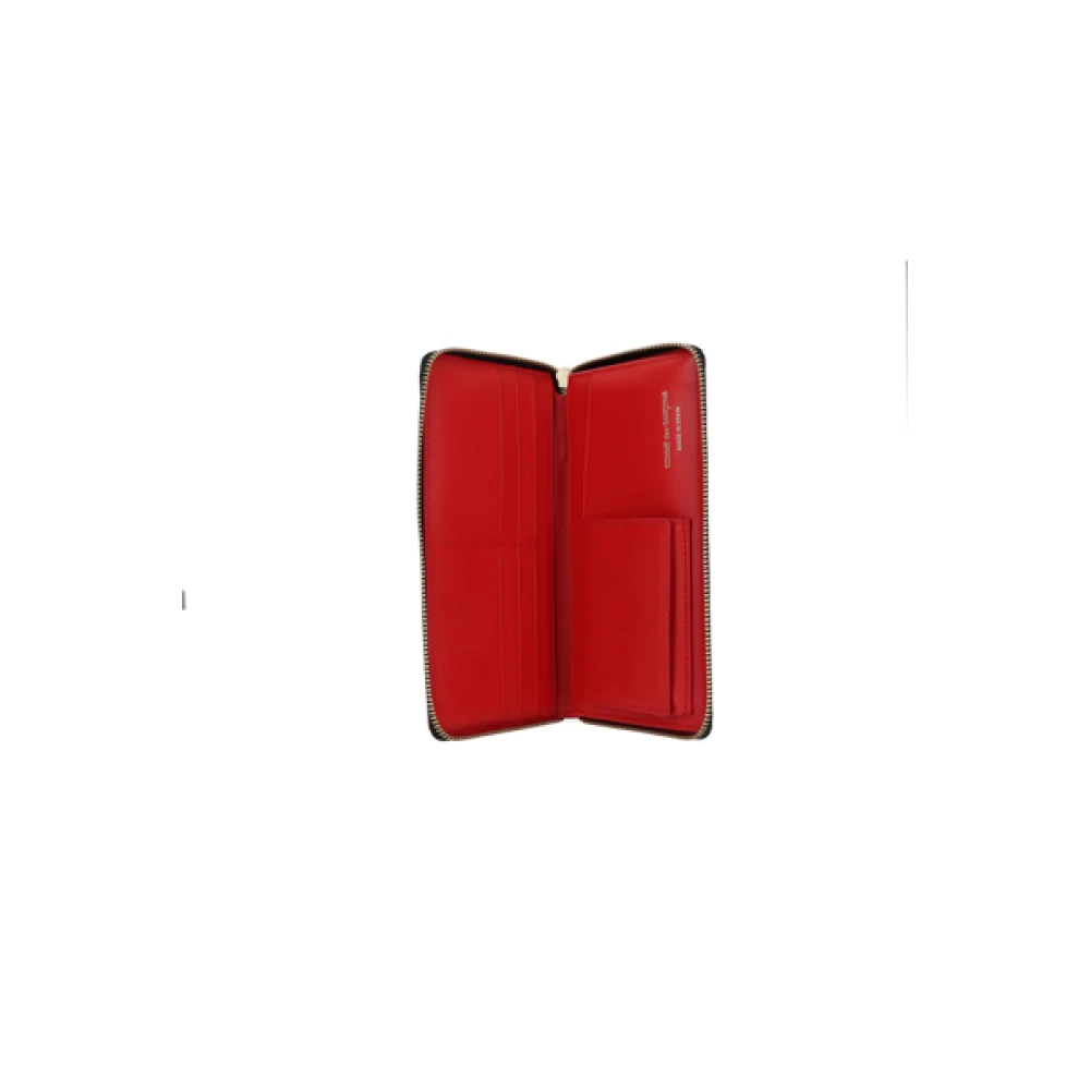 Comme des Garçons Rode Leren Portemonnee met Logo Print Red Heren