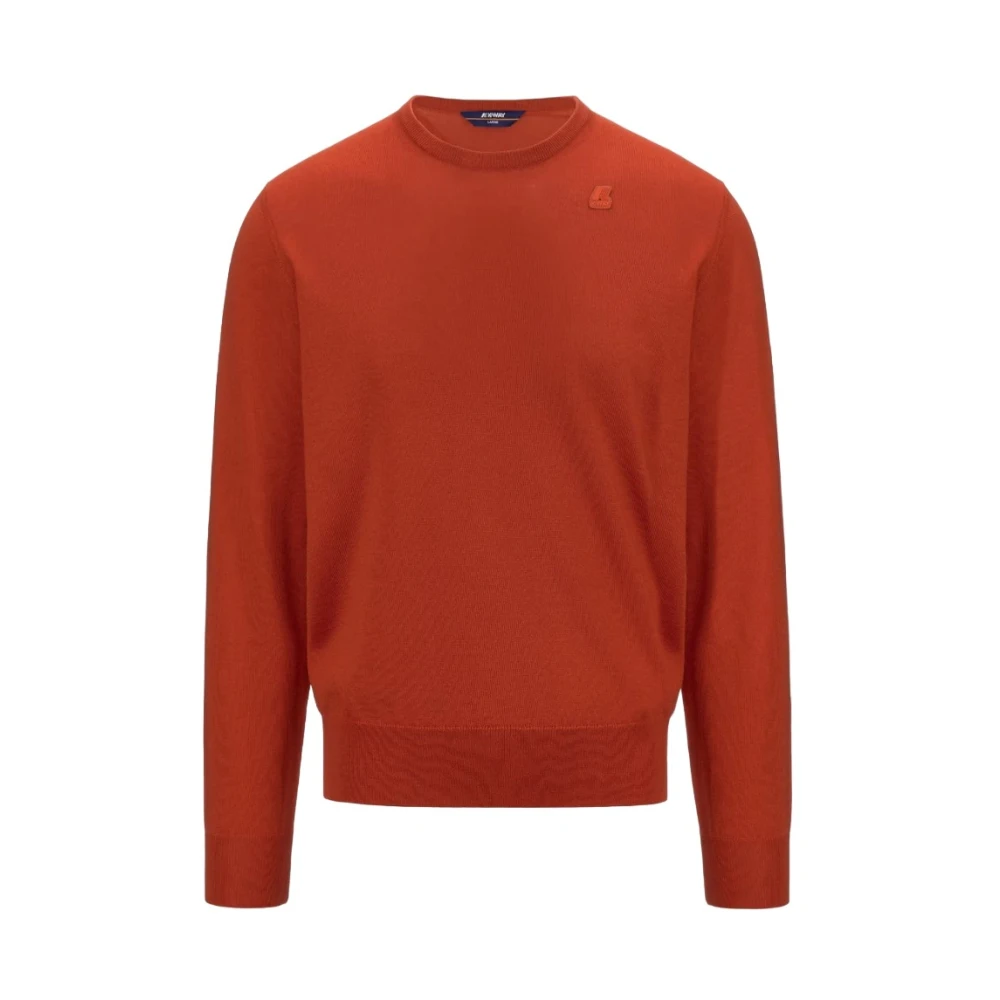 K-way Merino Wool Crew Neck Sweater Red Heren
