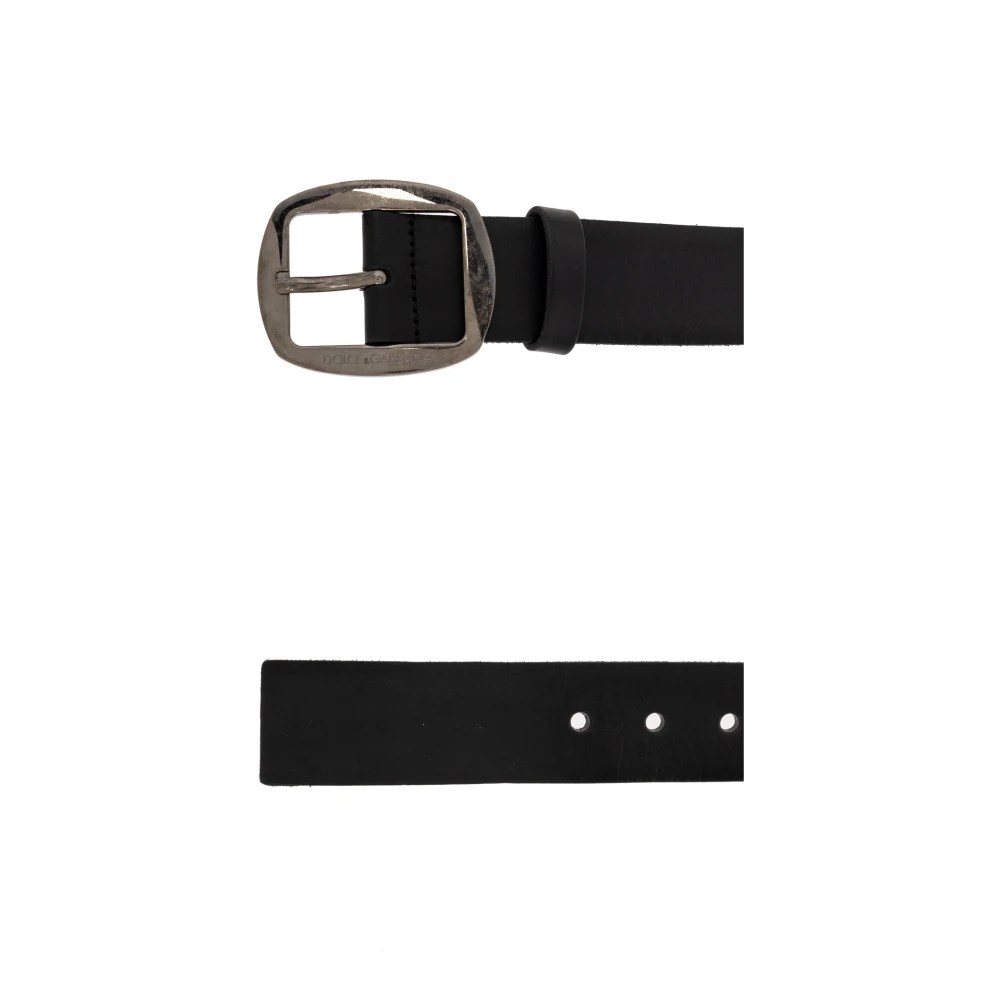 Dolce & Gabbana Leren riem Black Heren