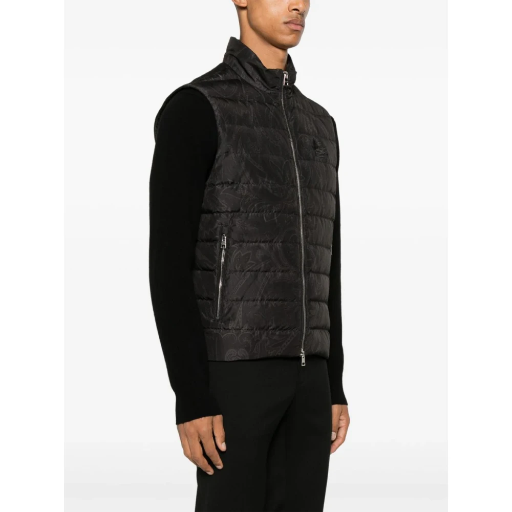ETRO Pegasus Geborduurd Gewatteerd Vest Black Heren