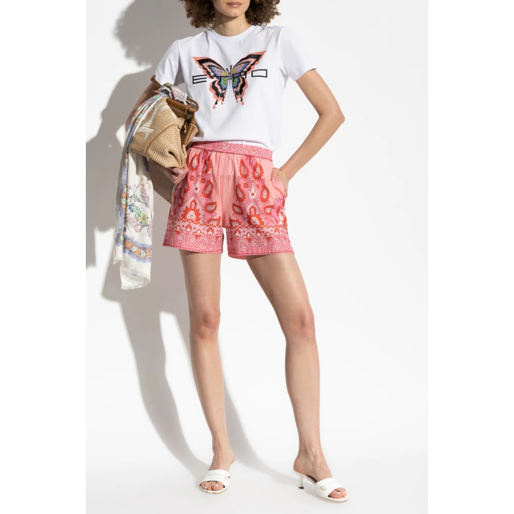 ETRO Shorts met decoratieve print Red Dames