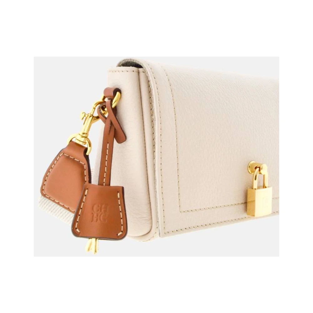 Carolina Herrera Vergrendelde Crossbody Mini Tas Magnolia Beige Dames