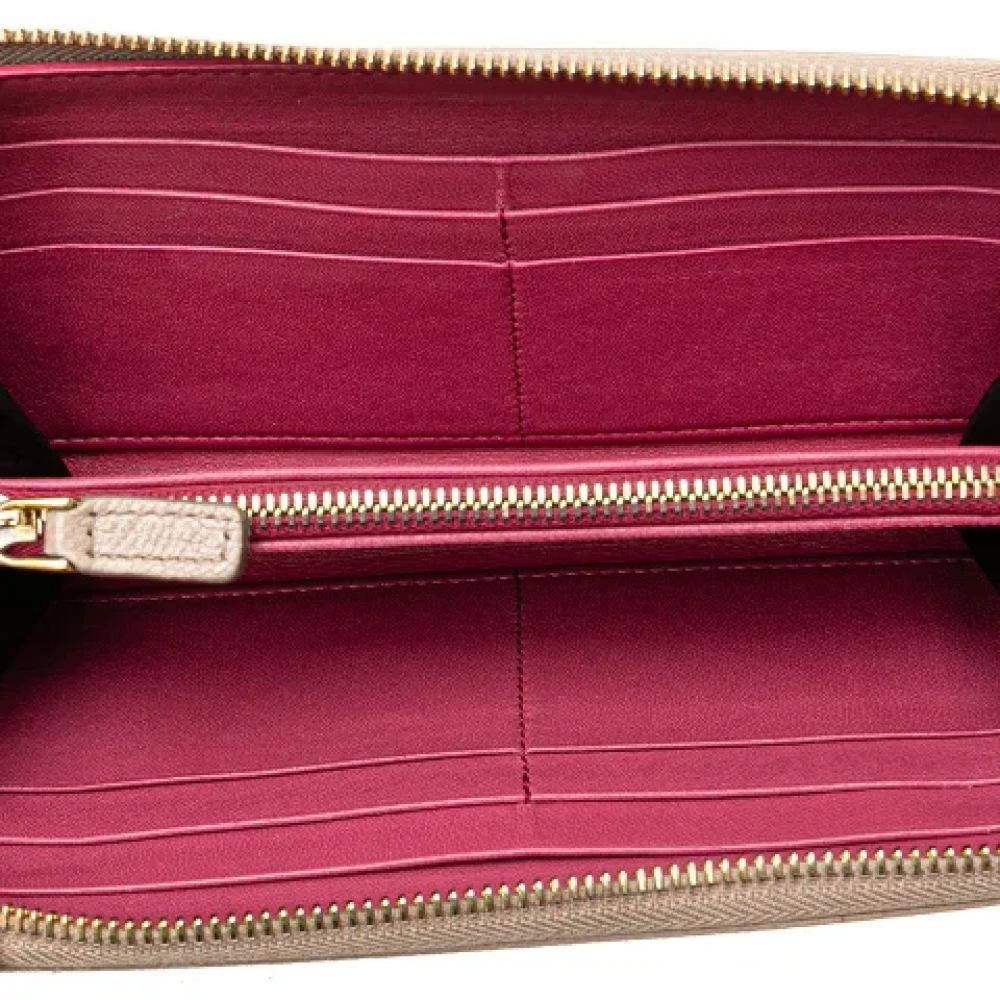 Bvlgari Vintage Pre-owned Leather wallets Beige Dames