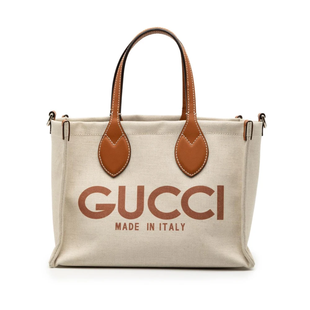 Gucci Vintage Women's Brown Pre-Owned Canvas Tote Bag