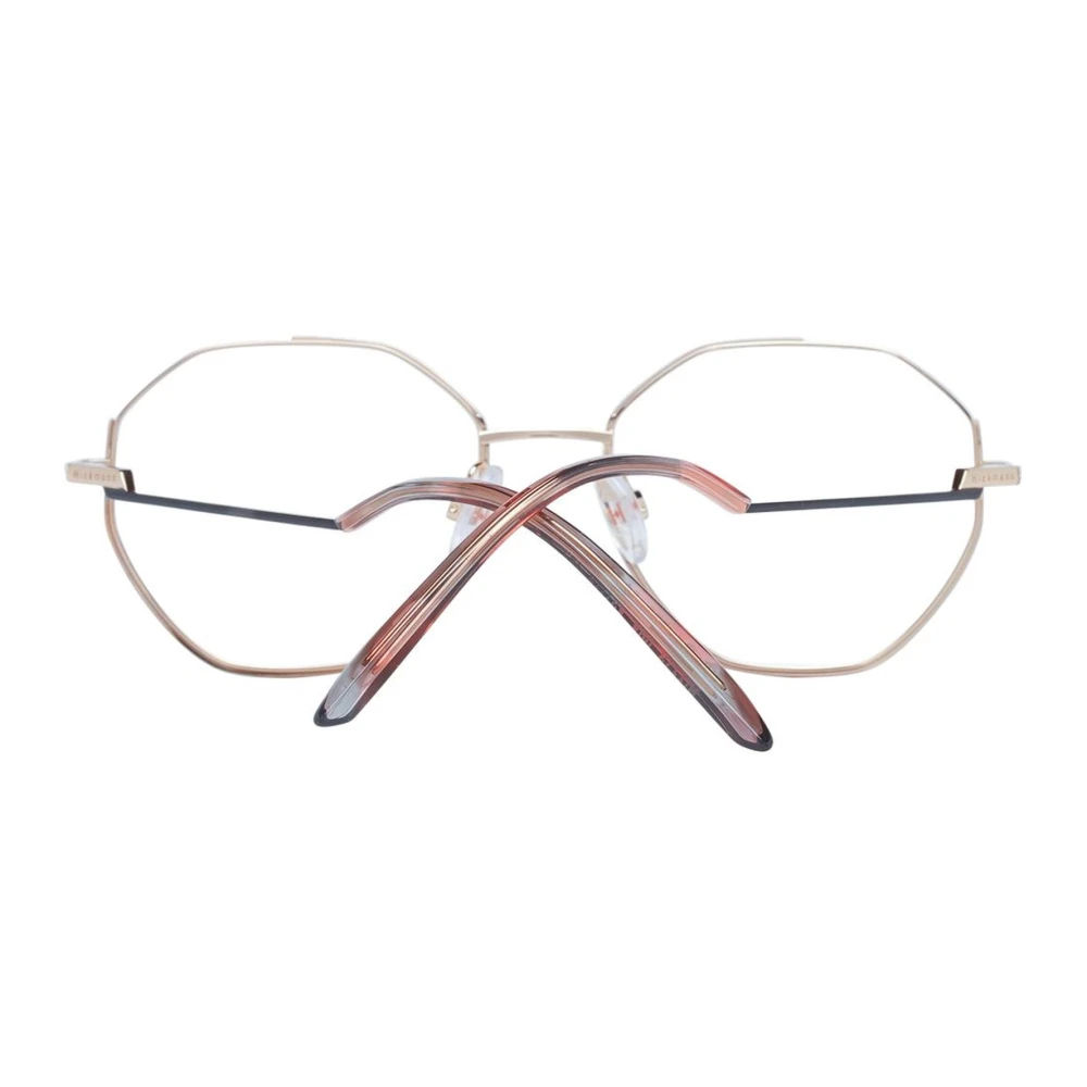 Ana Hickmann Gouden Metalen Ronde Optische Frames voor Vrouwen Yellow Dames