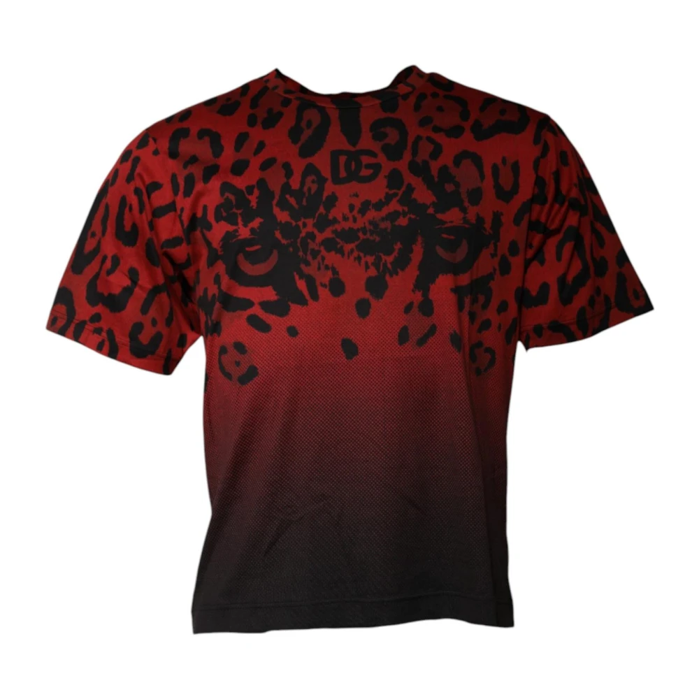 Dolce & Gabbana Luipaardprint Korte Mouw T-shirt Multicolor Heren