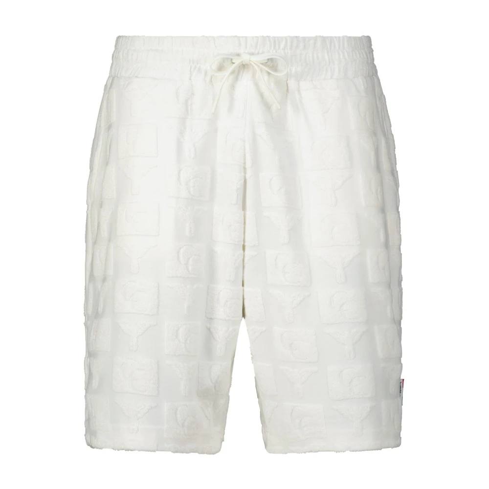 carlo colucci Allover-Print Shorts Moderne Stijl Comfort White Heren
