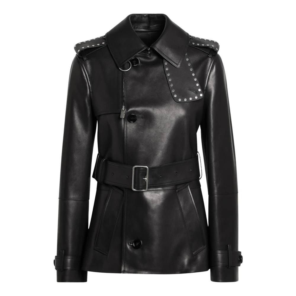 Burberry Enkellange Stofjas Black Dames