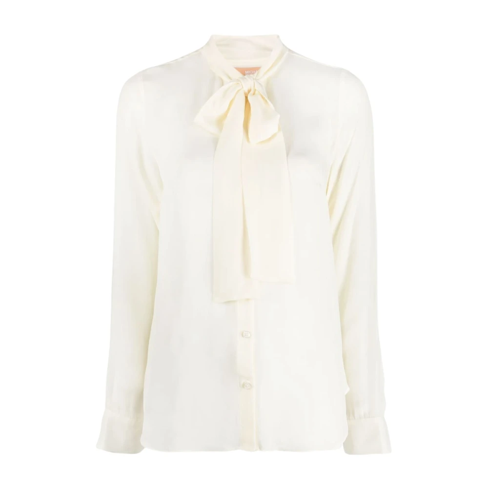 Michael Kors Zijden Blouse met Strik Beige Dames