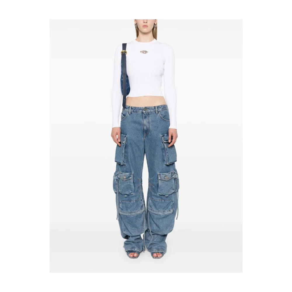 Diesel Witte Sweater met Oval D Logo White Dames