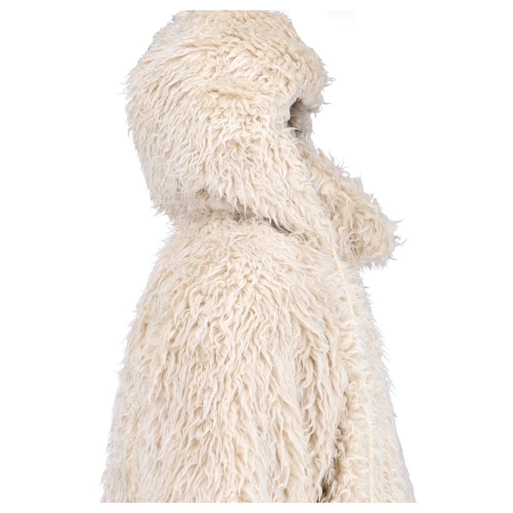 Marni Shearling Hoodie Jas Wit White Heren