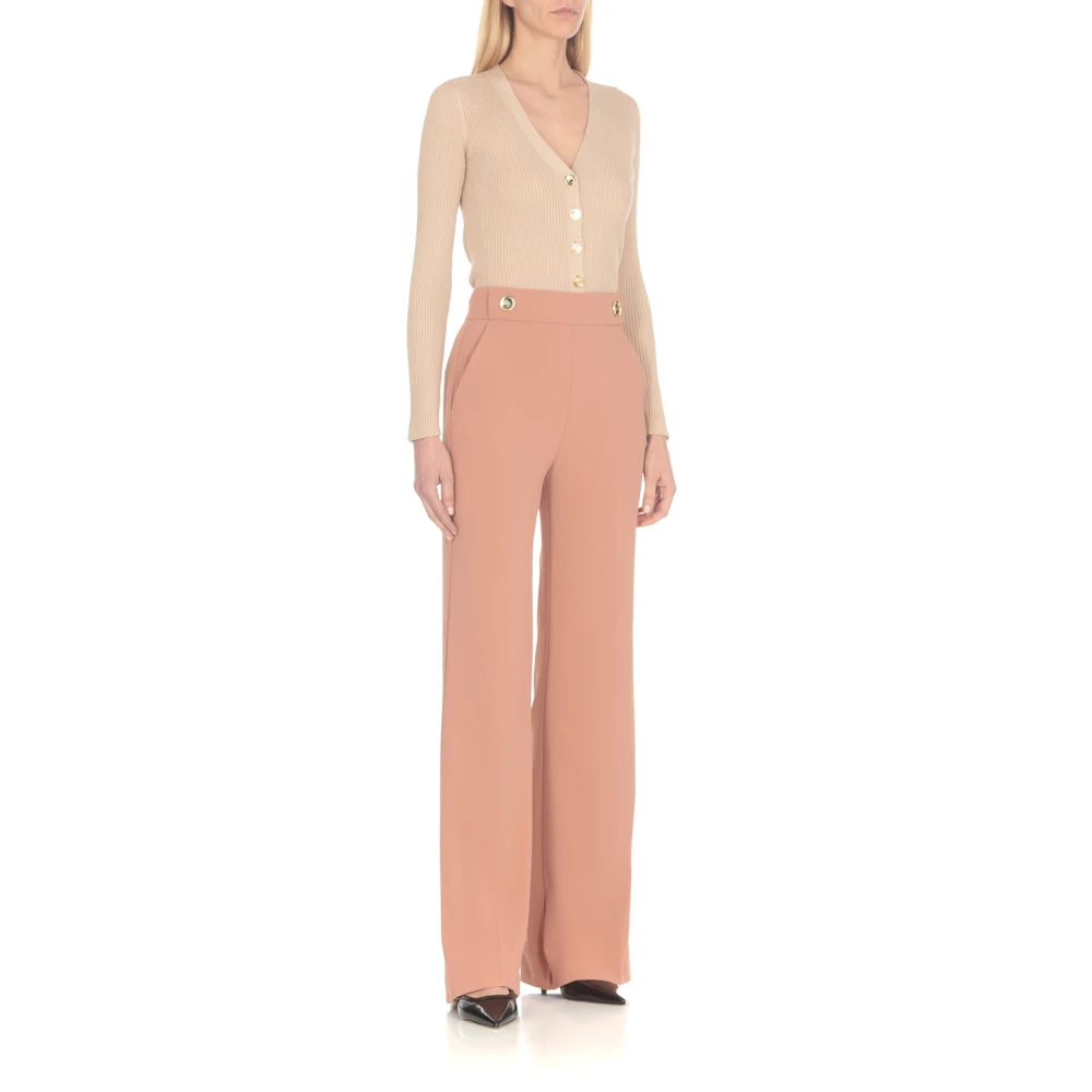 pinko Wide Trousers Brown Dames