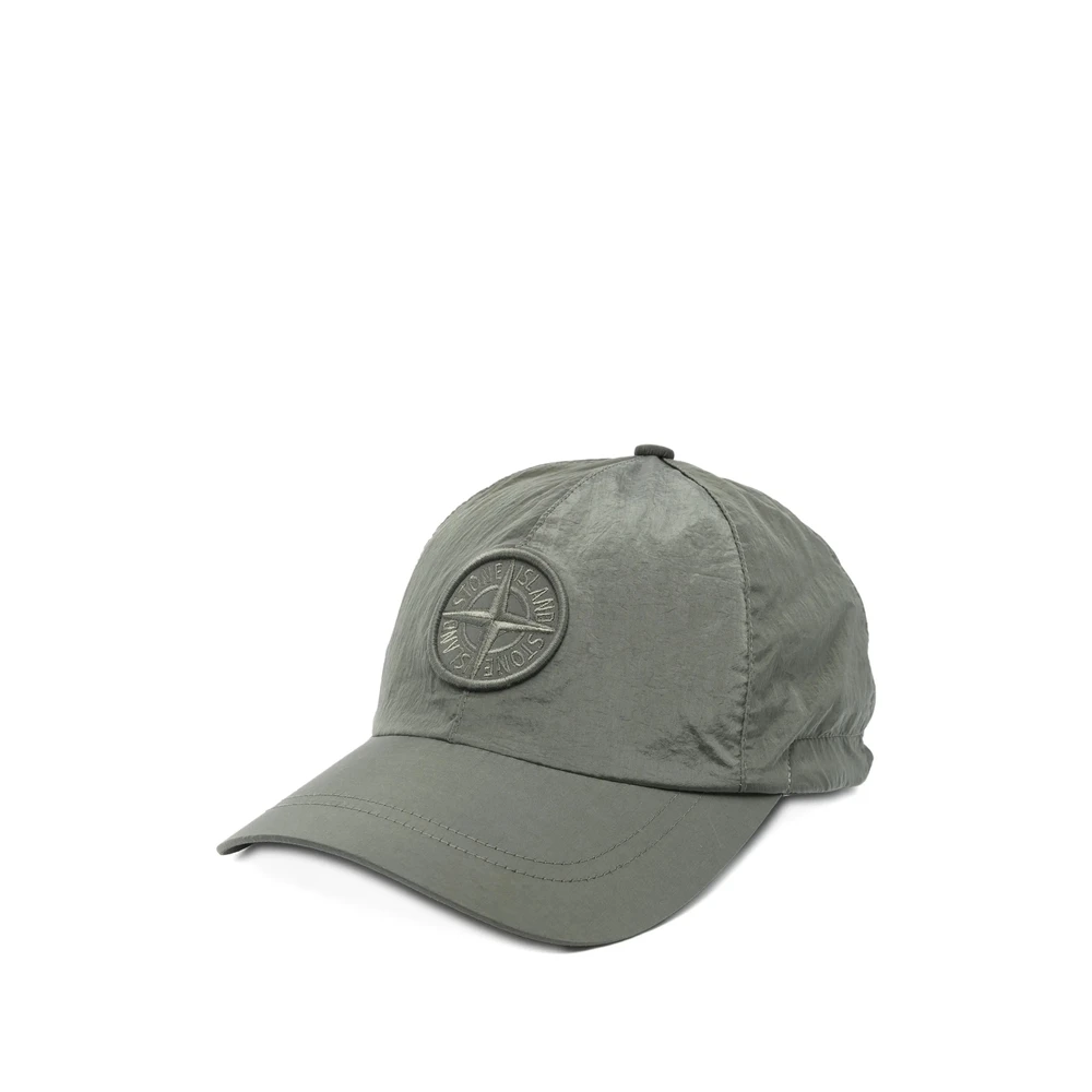 Stone Island Green Hats & Caps, Male, M, Logo Motif Baseball Cap