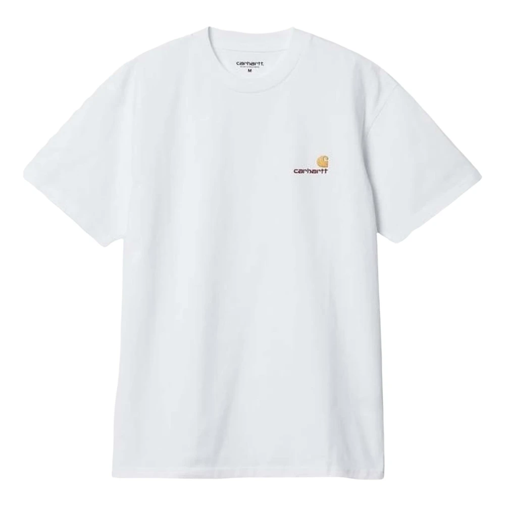 Carhartt WIP Amerikaans Script Wit Organisch Katoenen T-Shirt White Heren