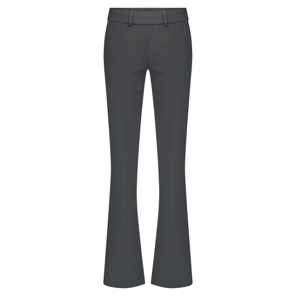 Lady Day Poppy Flared Broek met Elastische Taille Black Dames