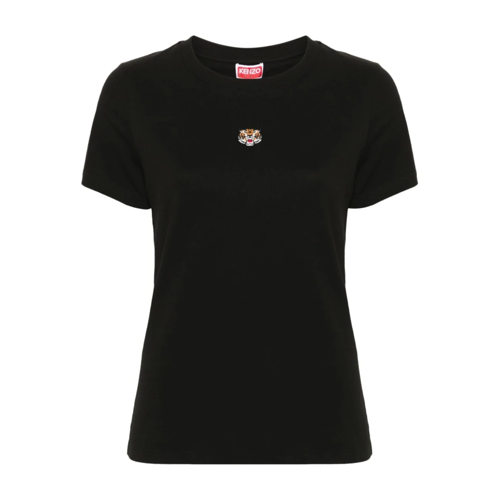 Kenzo Zwarte Tiger Geborduurde T-shirts en Polos Black Dames