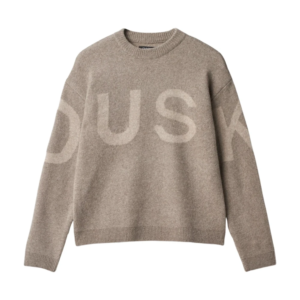 Gabba Beige Typo Print Trui Beige Heren