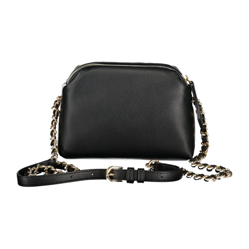 Valentino by Mario Valentino Zwarte Crossbody Tas met Ketting en Rits Black Dames