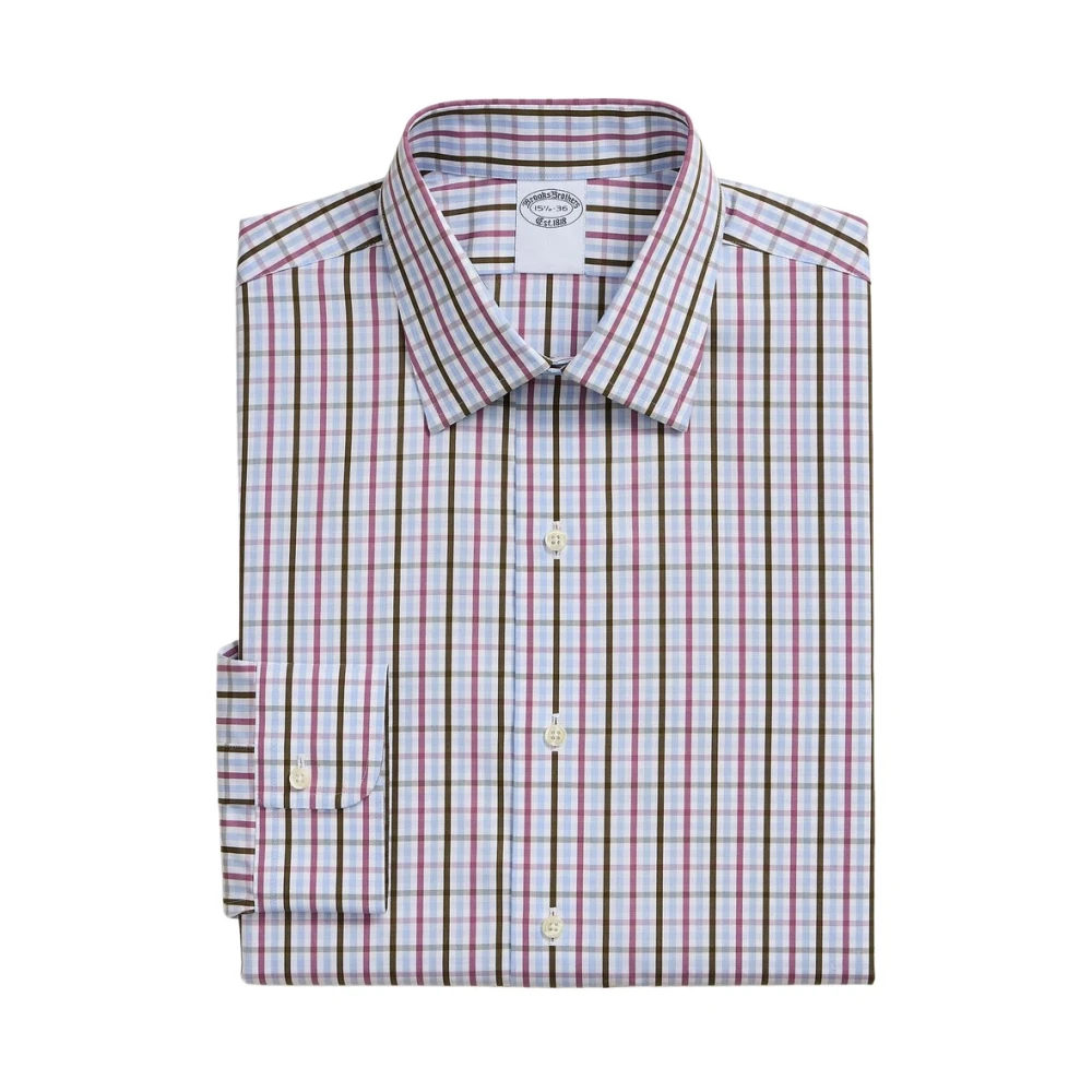 Brooks Brothers Men's Blue Regular Fit Cotton Shirt With Ainsley Collar - Formal Shirts - 2XL - Shirts