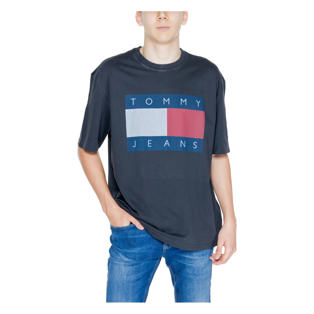 Tommy Jeans Big Flag Tee Herfst Winter Collectie Black Heren