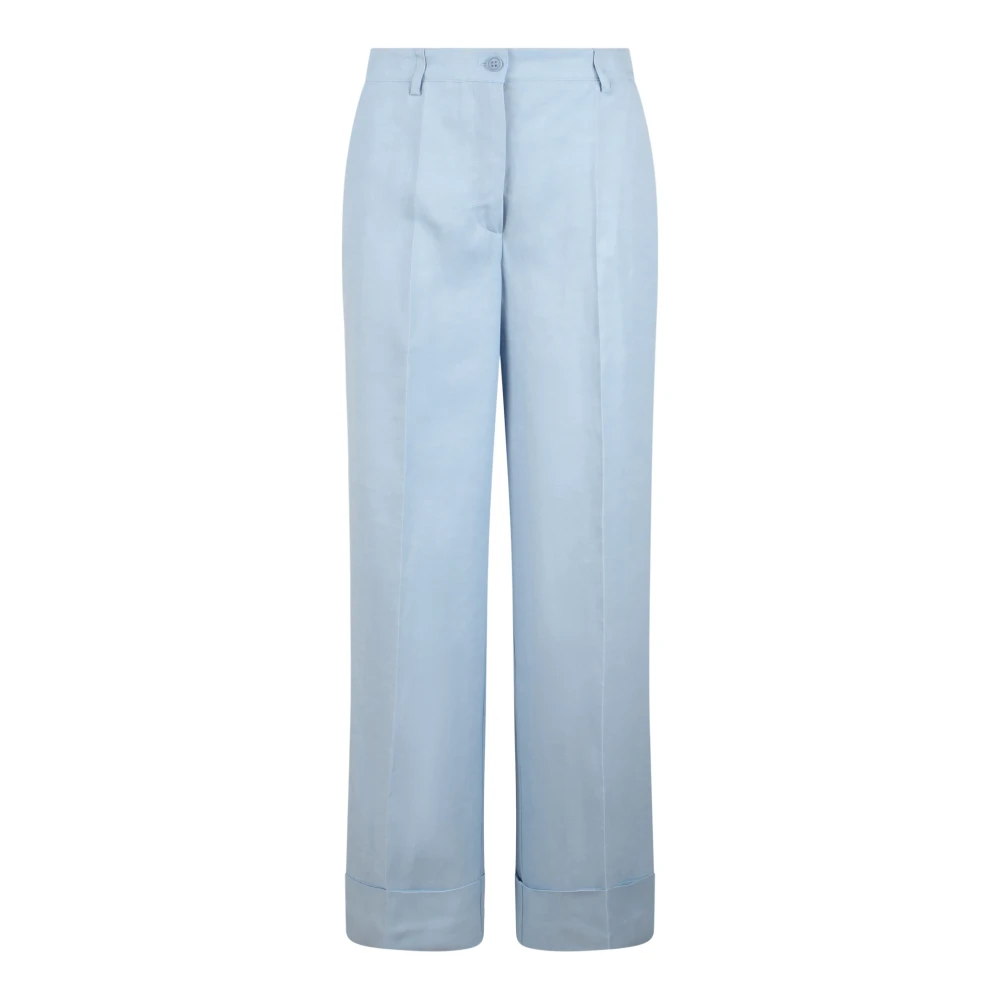 P.a.r.o.s.h. Linnen Blend Broek Regular Fit Italië Blue Dames