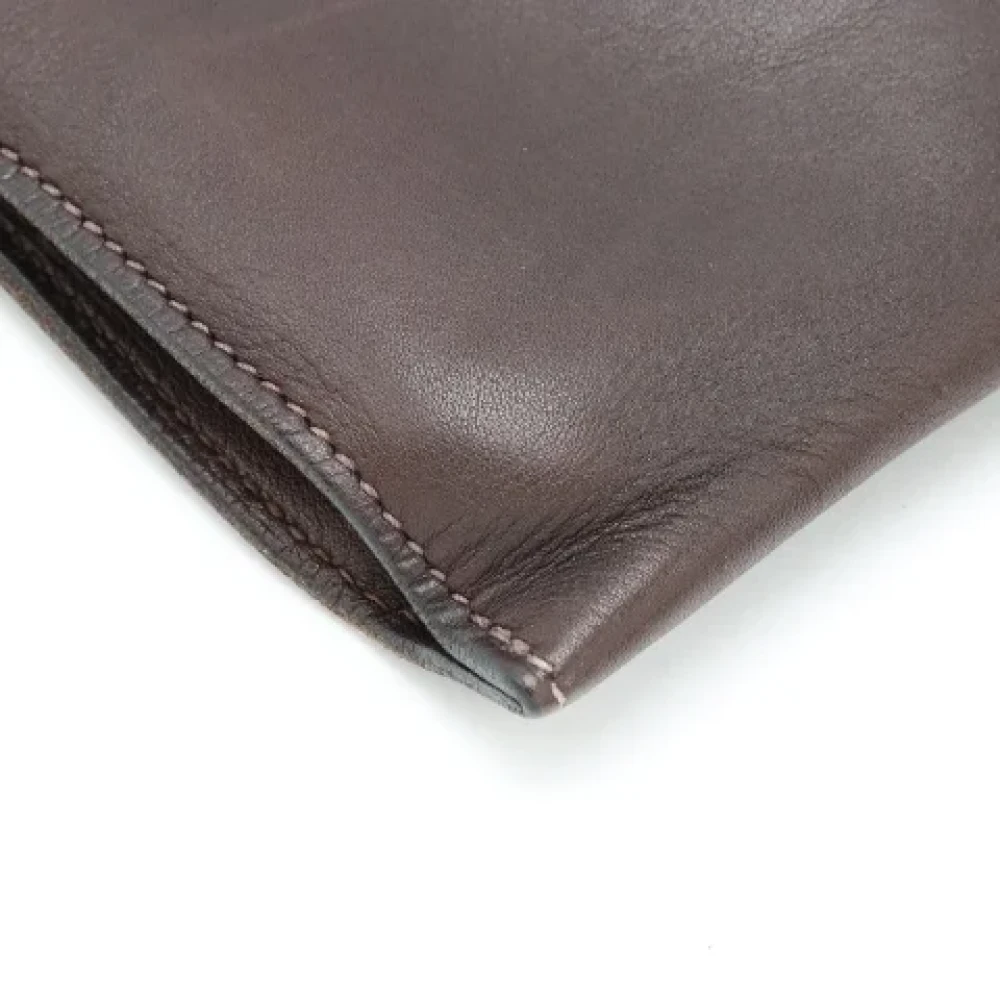 Hermès Vintage Pre-owned Leather clutches Brown Heren
