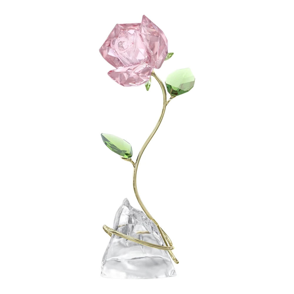 Swarovski Women's Pink Florere Rose Unisex Crystal Figure 5666973