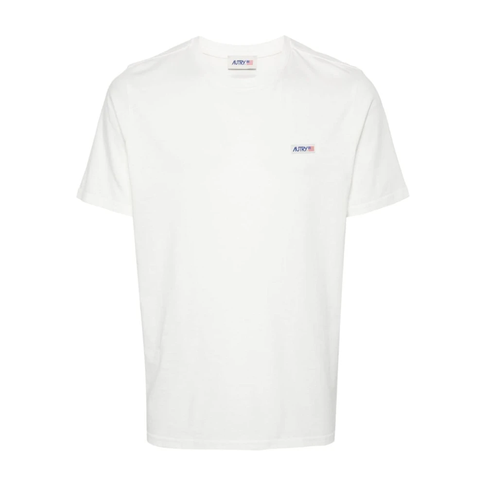 Autry Men's White Cotton Jersey Crew Neck T-Shirt