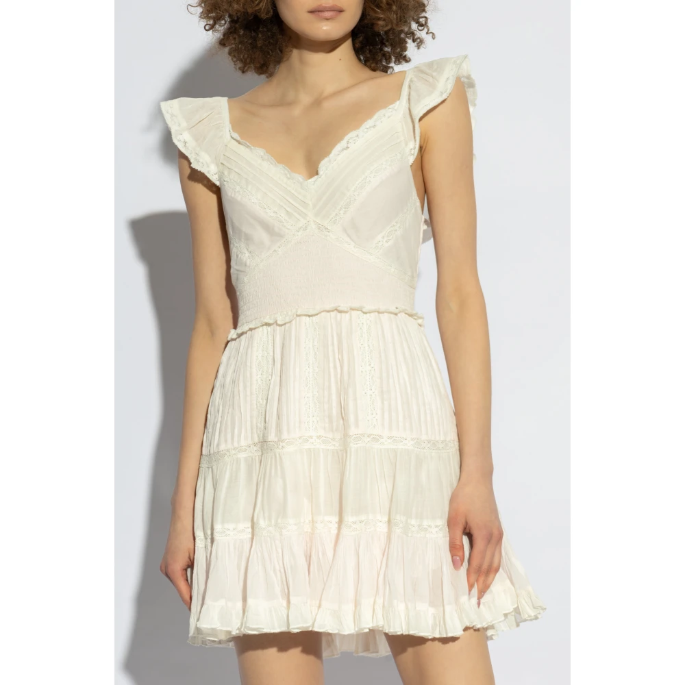 Loveshackfancy Jurk Presline Beige Dames