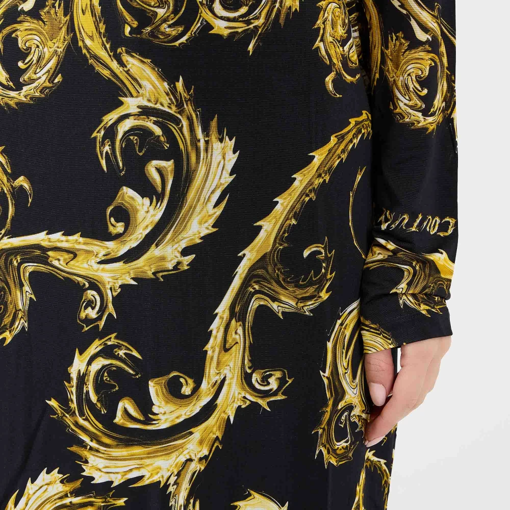 Versace Jeans Couture Chrome Print Midi Jurk Multicolor Dames