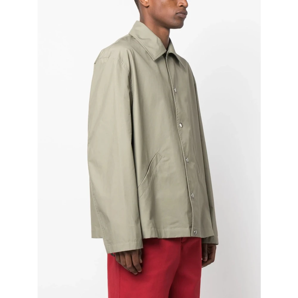 Jil Sander Luxe wollen shorts in olijfgroen Green Heren