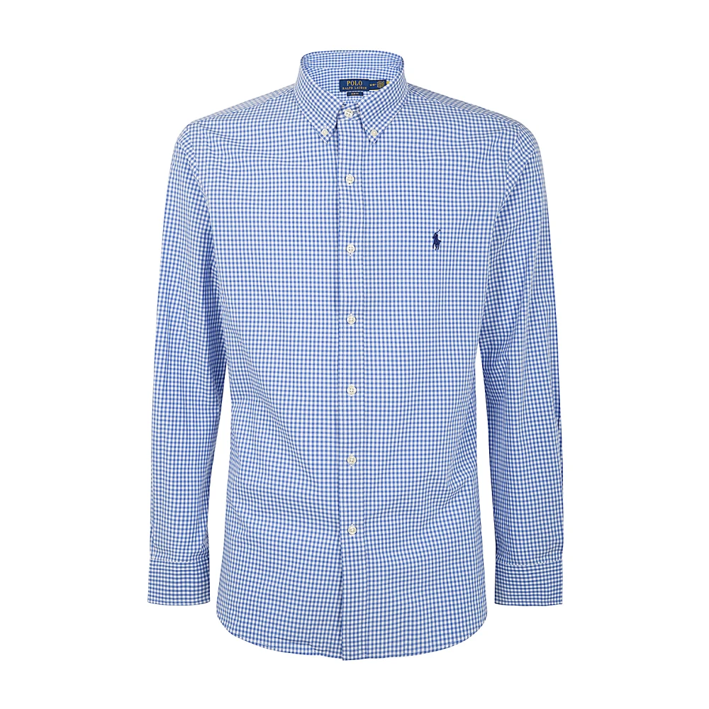 Polo Ralph Lauren Blauw Wit Geruite Gestreepte Overhemd Blue Heren