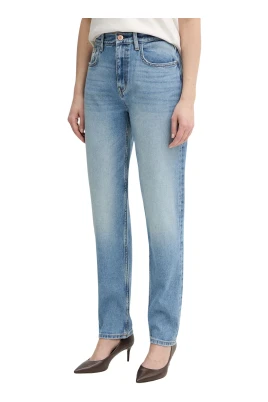 Jeans med hög midja och smala ben
