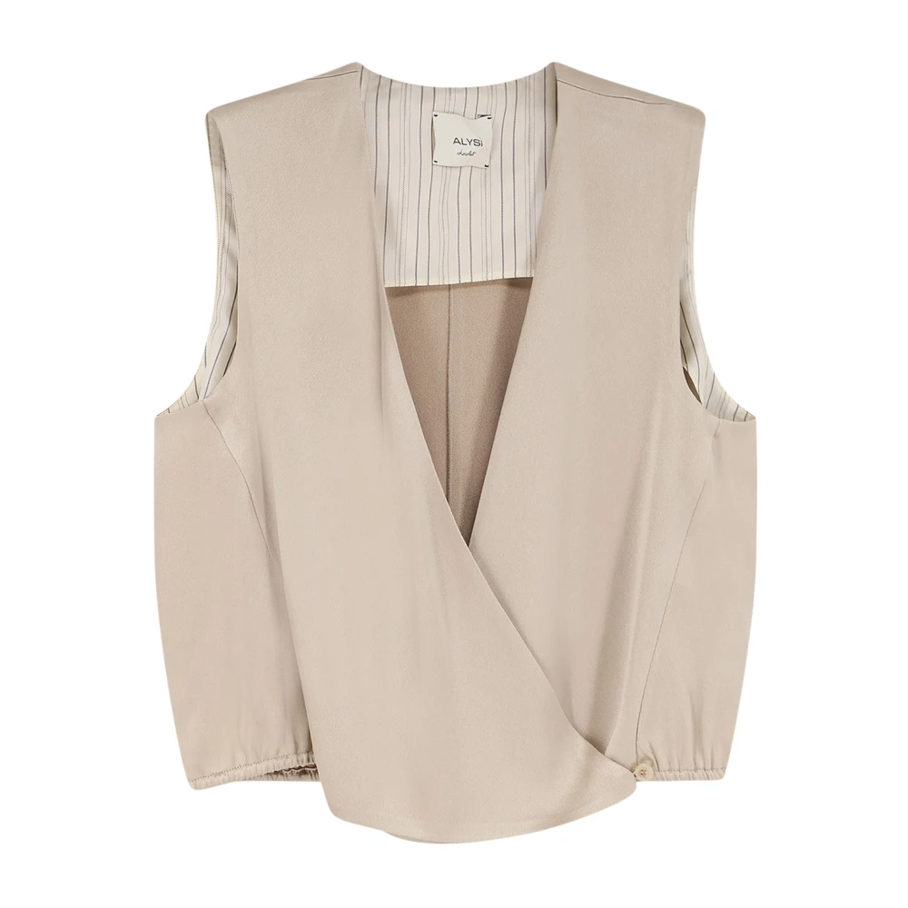 Alysi Pink Waistcoats, Female, Xs, Satin Top