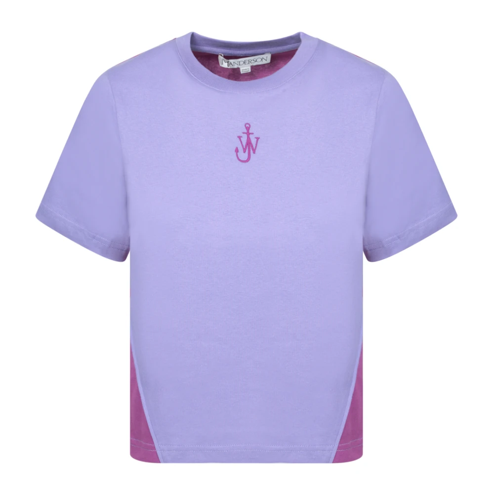 JW Anderson Lila Anker Geborduurd T-shirt Purple Dames