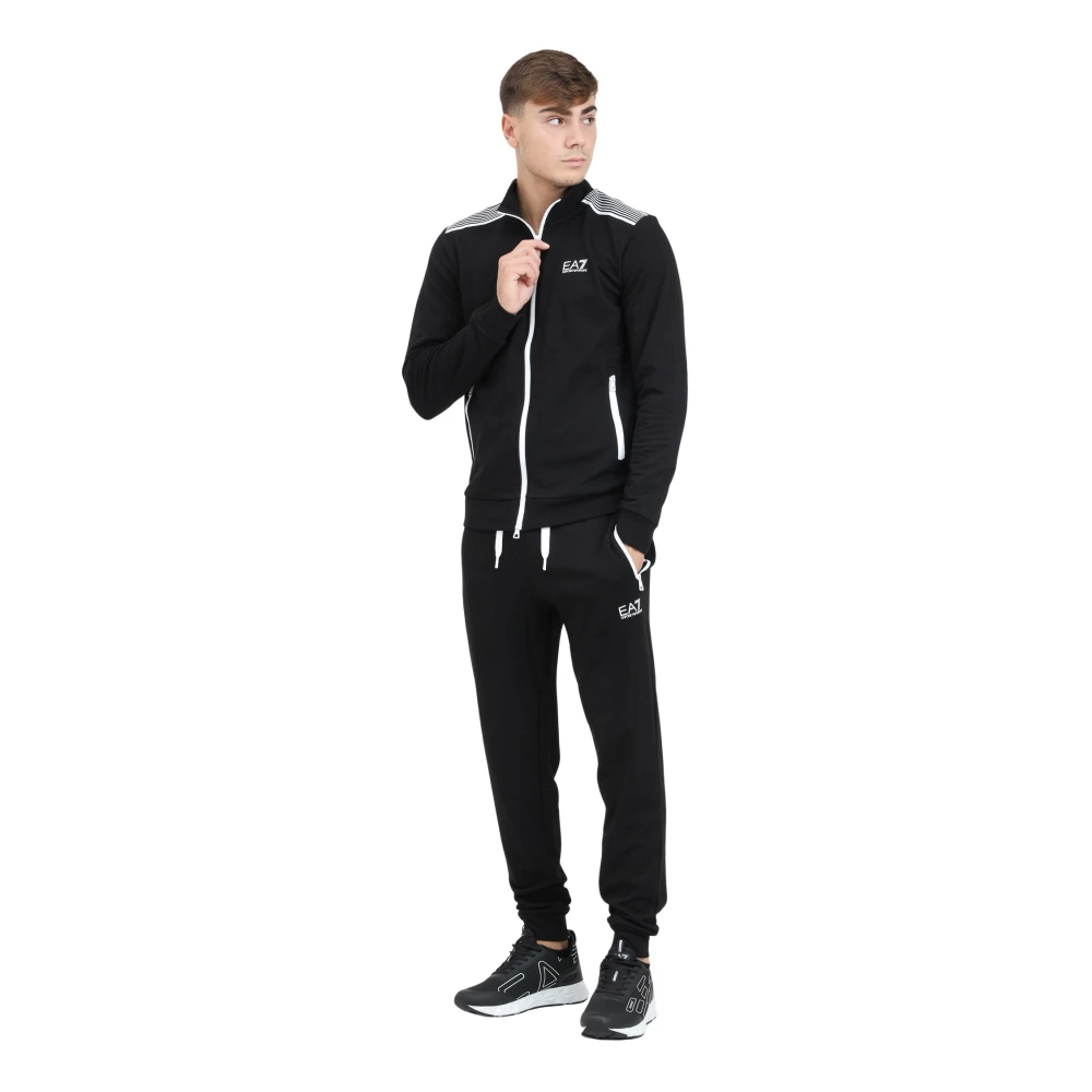 Emporio Armani EA7 Zwart trainingspak jas en broek Black Heren