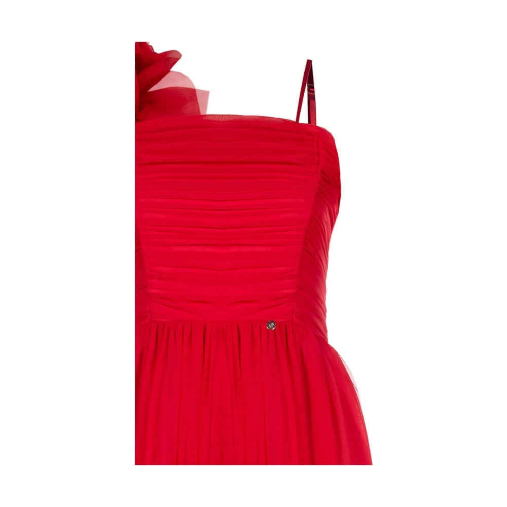 RINASCIMENTO Maxi jurk met ruches op schouderband Red Dames
