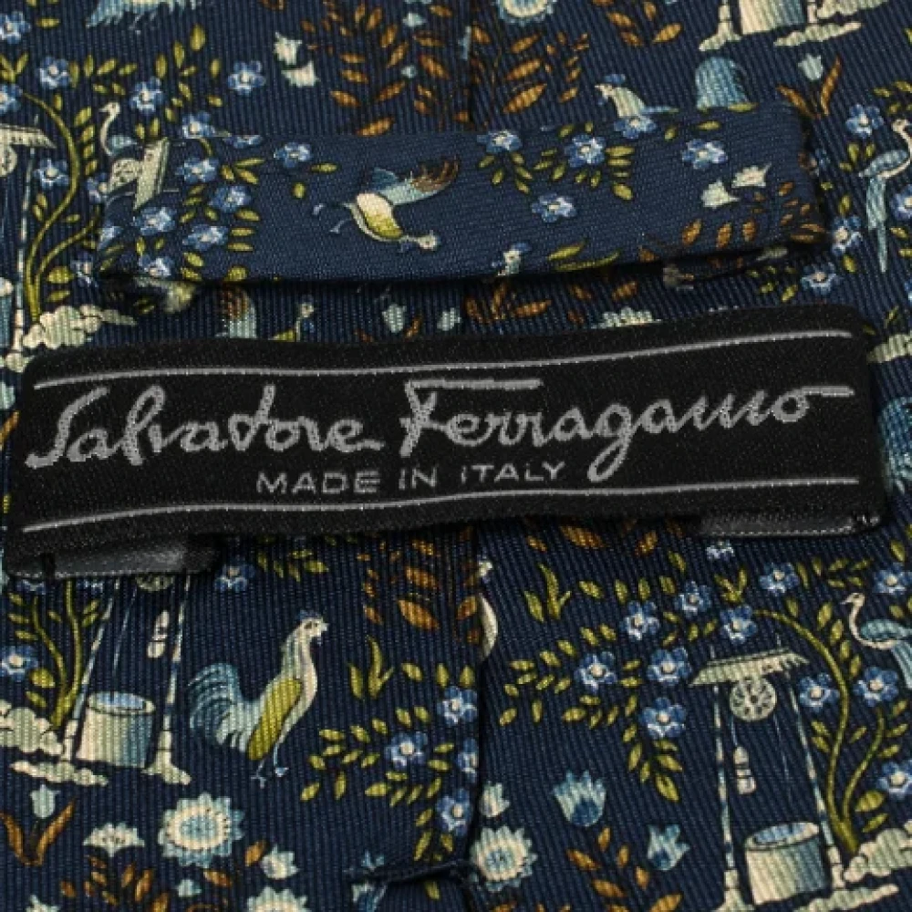 Salvatore Ferragamo Pre-owned Silk home-office Blue Heren