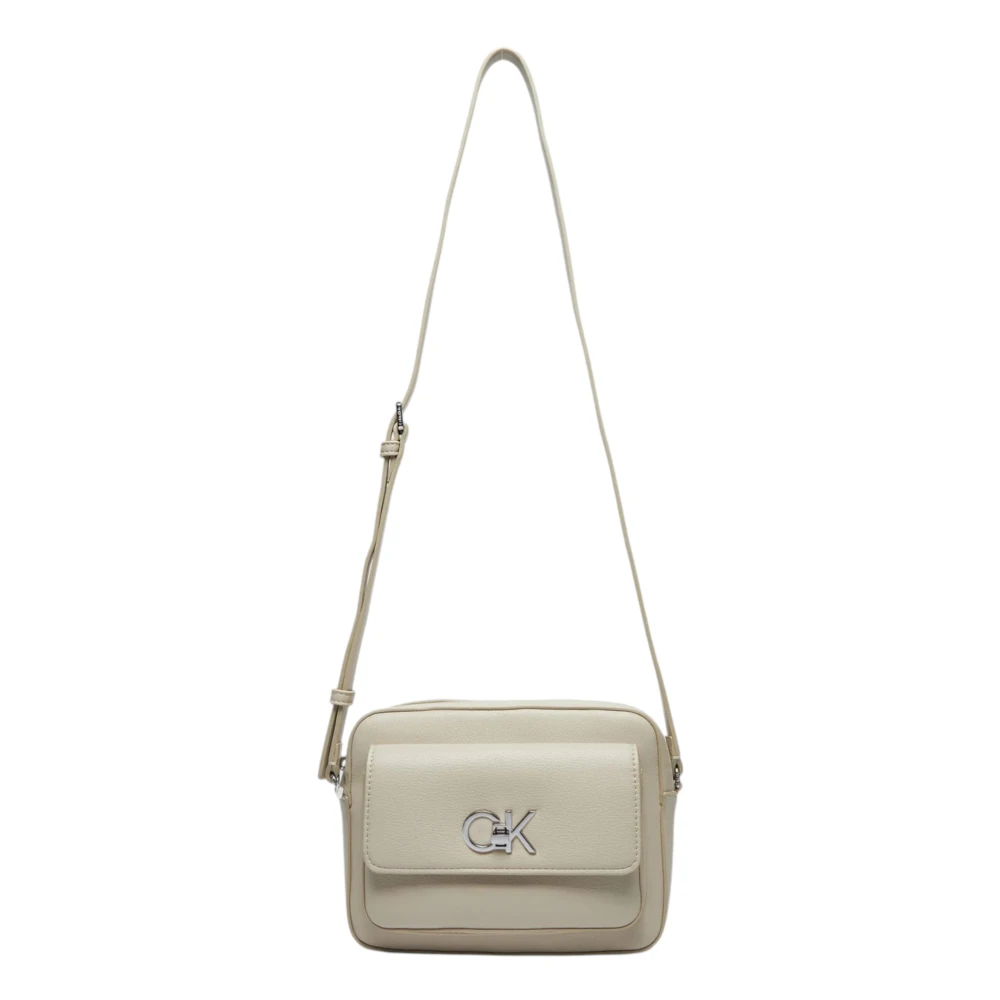 Calvin Klein Elegante middelgrote dames tas met klep sluiting Gray Dames