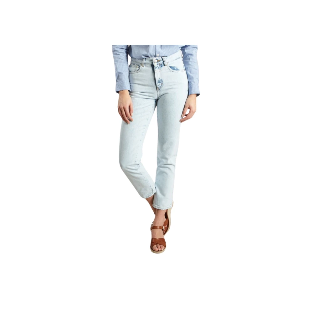Closed Blauwe High-Waist Cropped Jeans Blue Dames