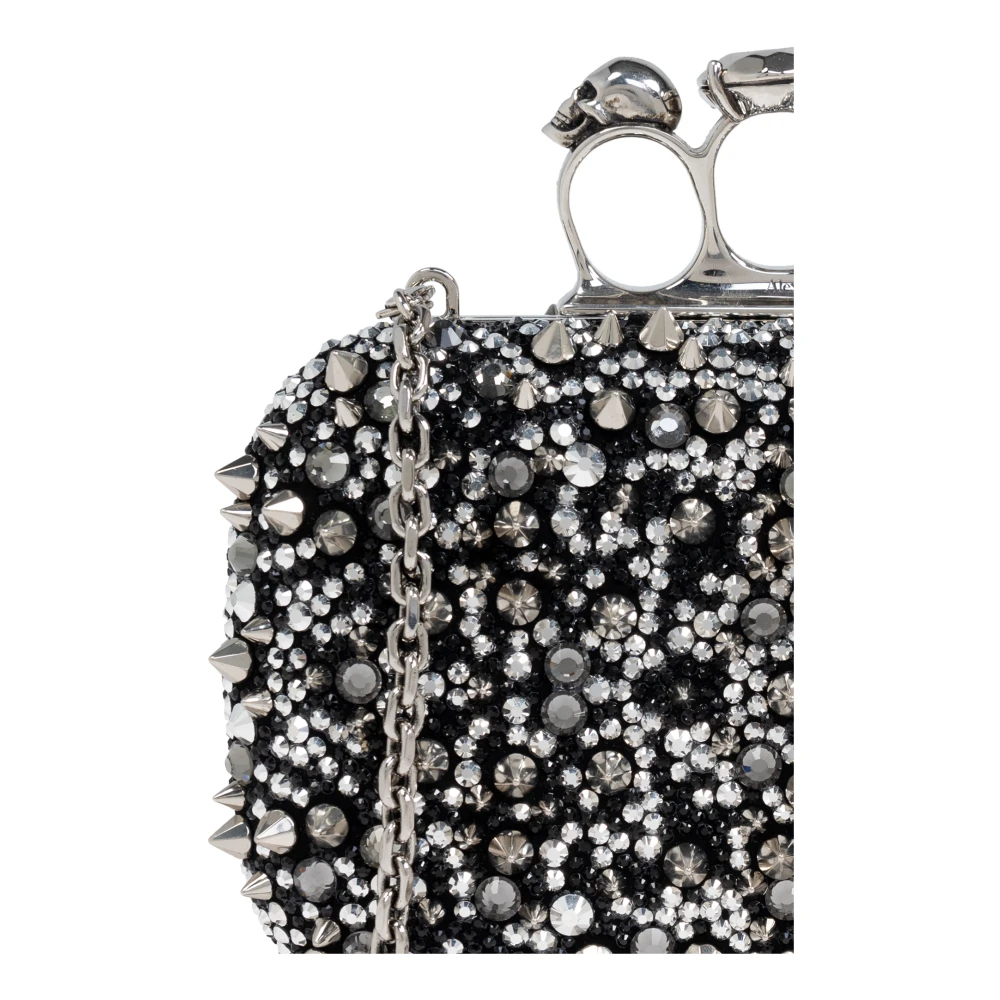 alexander mcqueen Skull Four Ring Clutch Black Dames