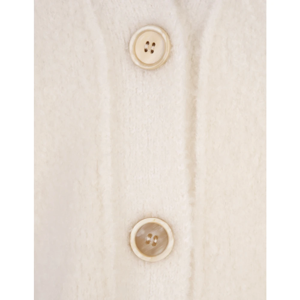 Fabiana Filippi Witte Cashmere Zijde Bouclé Vest Beige Dames