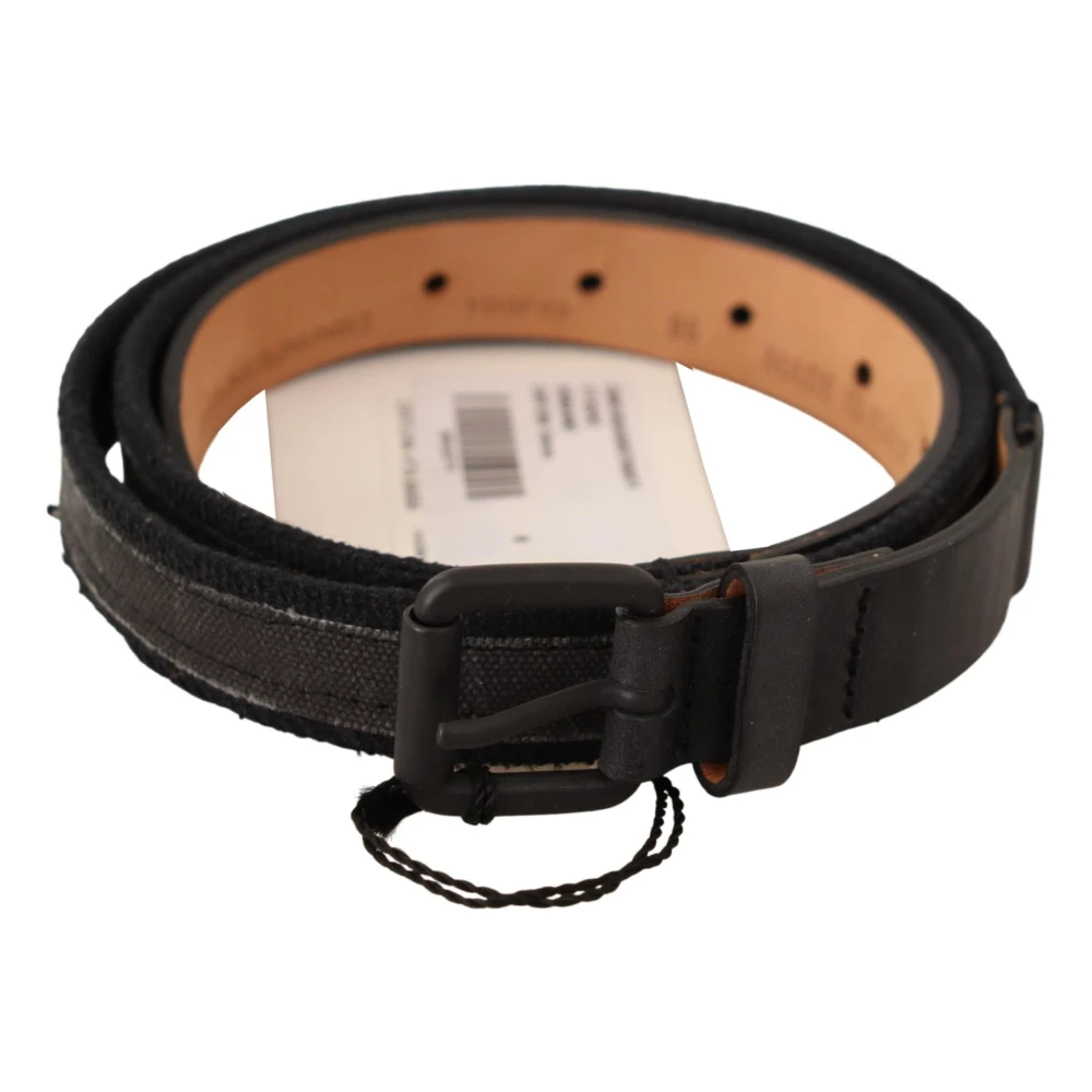 Ermanno Scervino Klassieke Zwarte Leren Riem met Gespsluiting Black Heren